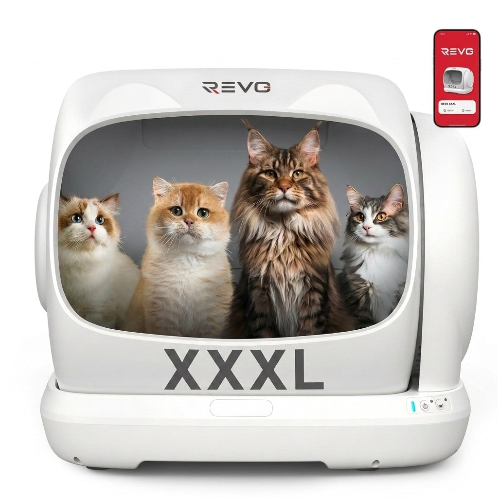Litière Autonettoyante pour Chats REVO Felixa 106 – 106 L – Contrôle par Application – Jusqu’à 15 kg