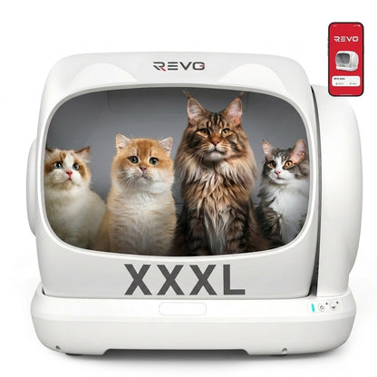 Litière Autonettoyante pour Chats REVO Felixa 106 – 106 L – Contrôle par Application – Jusqu’à 15 kg