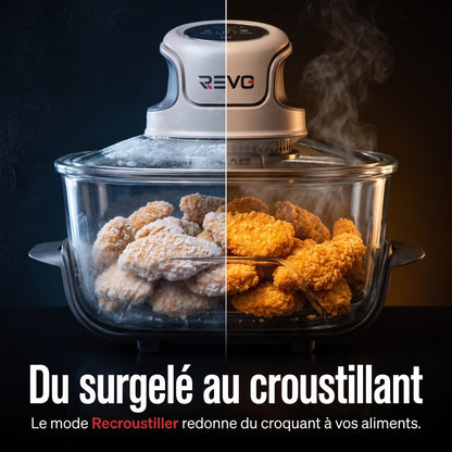 Air Fryer REVO Nomad 38 – Friteuse sans Huile Portable 4-en-1 – 1 700 W – Récipients en Verre 3,8 L & 1,4 L