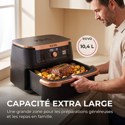 Air Fryer REVO Majora 10 – 10,4 L – 2 Zones de Cuisson – 7 Fonctions – 2 470 W – 240 °C