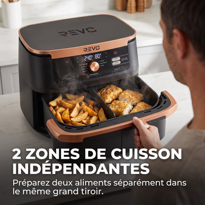 Air Fryer REVO Majora 10 – 10,4 L – 2 Zones de Cuisson – 7 Fonctions – 2 470 W – 240 °C