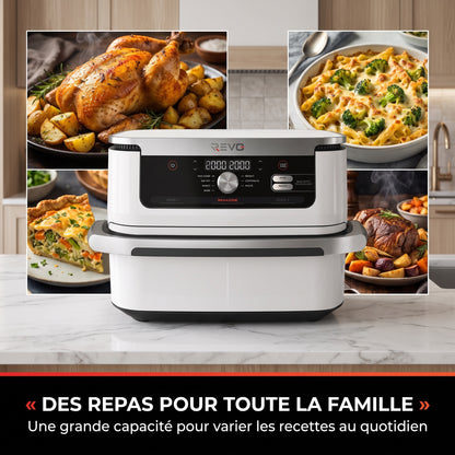 Air Fryer REVO Astoria 10 – 10,4 L – 2 Zones de Cuisson – 7 Modes – 2 470 W