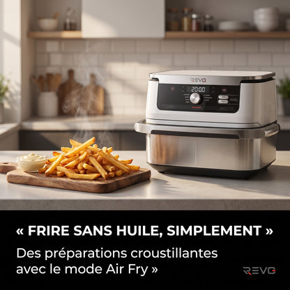 Air Fryer REVO Astoria 10 – 10,4 L – 2 Zones de Cuisson – 7 Modes – 2 470 W