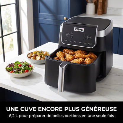 Air Fryer REVO Crispéo 6 – 2 000 W – Capacité 6,2 L – 6 Fonctions de Cuisson – Température Réglable jusqu’à 180 °C