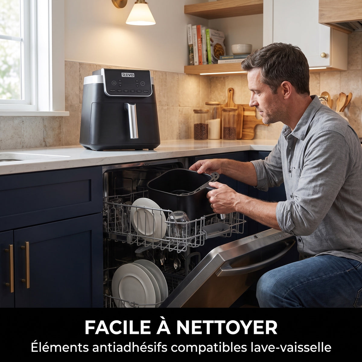 Air Fryer REVO Crispéo 6 – 2 000 W – Capacité 6,2 L – 6 Fonctions de Cuisson – Température Réglable jusqu’à 180 °C