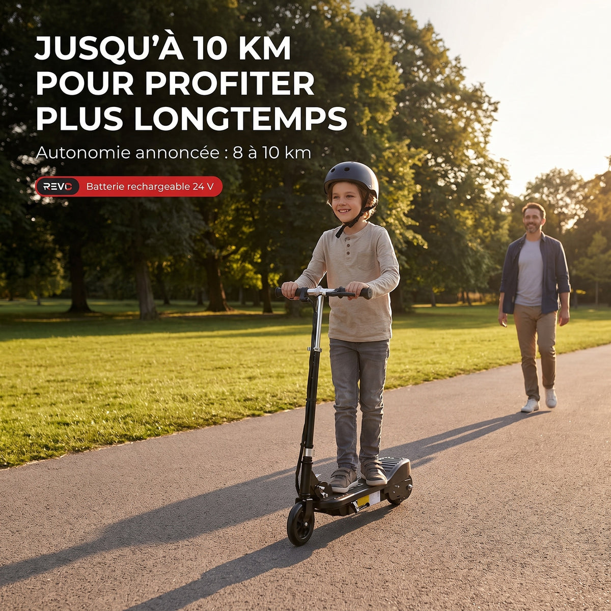 Trottinette Électrique Enfant REVO KidVolt 12 – 120 W – Jusqu’à 12 km/h – Autonomie 8 à 10 km – Pliable & Réglable
