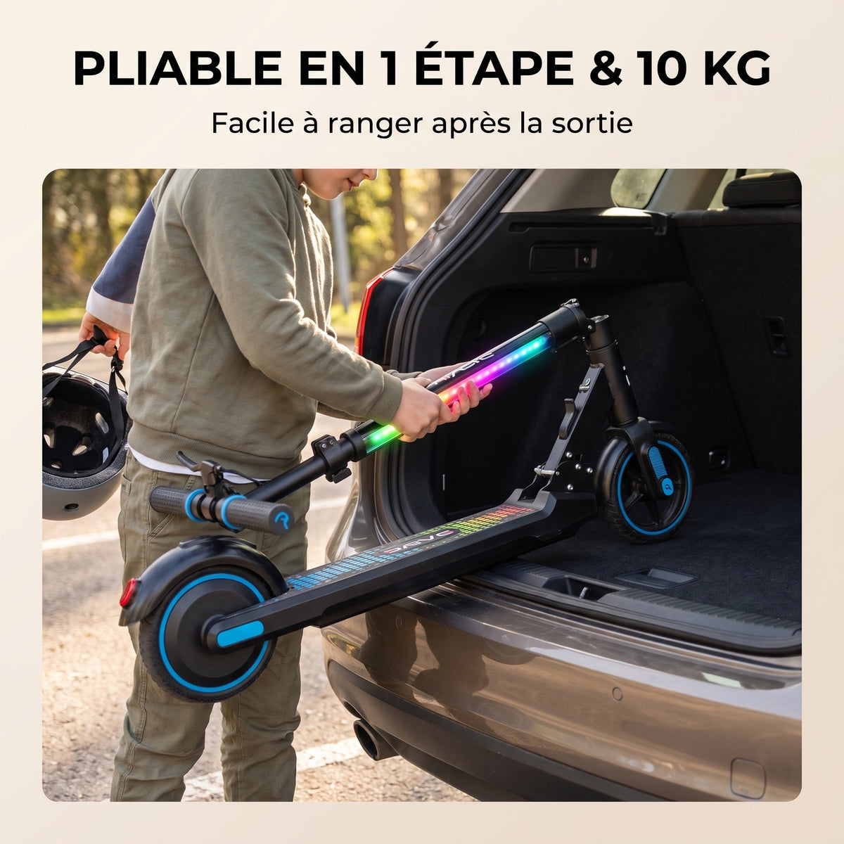 Trottinette Électrique Enfant REVO Spark 15 – 150 W – 3 Vitesses – Jusqu’à 15 km/h – Autonomie 8 km