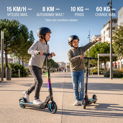 Trottinette Électrique Enfant REVO Spark 15 – 150 W – 3 Vitesses – Jusqu’à 15 km/h – Autonomie 8 km