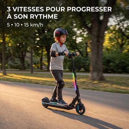 Trottinette Électrique Enfant REVO Spark 15 – 150 W – 3 Vitesses – Jusqu’à 15 km/h – Autonomie 8 km