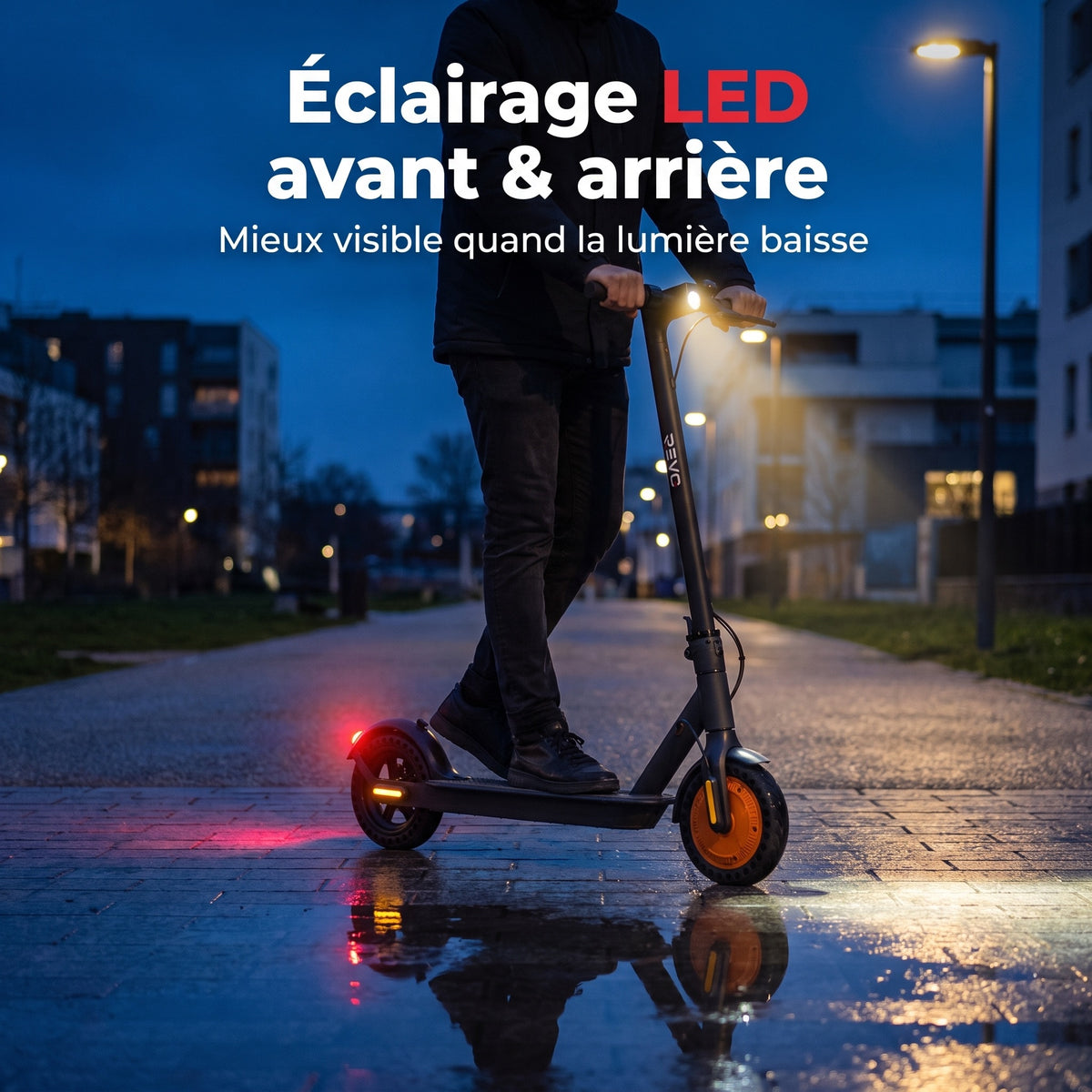 Trottinette Électrique REVO Sprinty 350 – Moteur 350 W – Roues 8,5″ – Pliable – Éclairage LED
