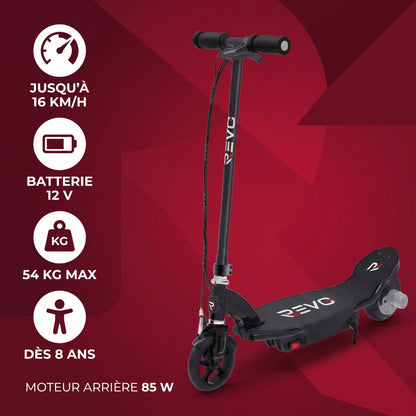 Trottinette Électrique Enfant REVO Junior 85 – 85 W – Jusqu’à 16 km/h – Batterie 12 V – Dès 8 ans