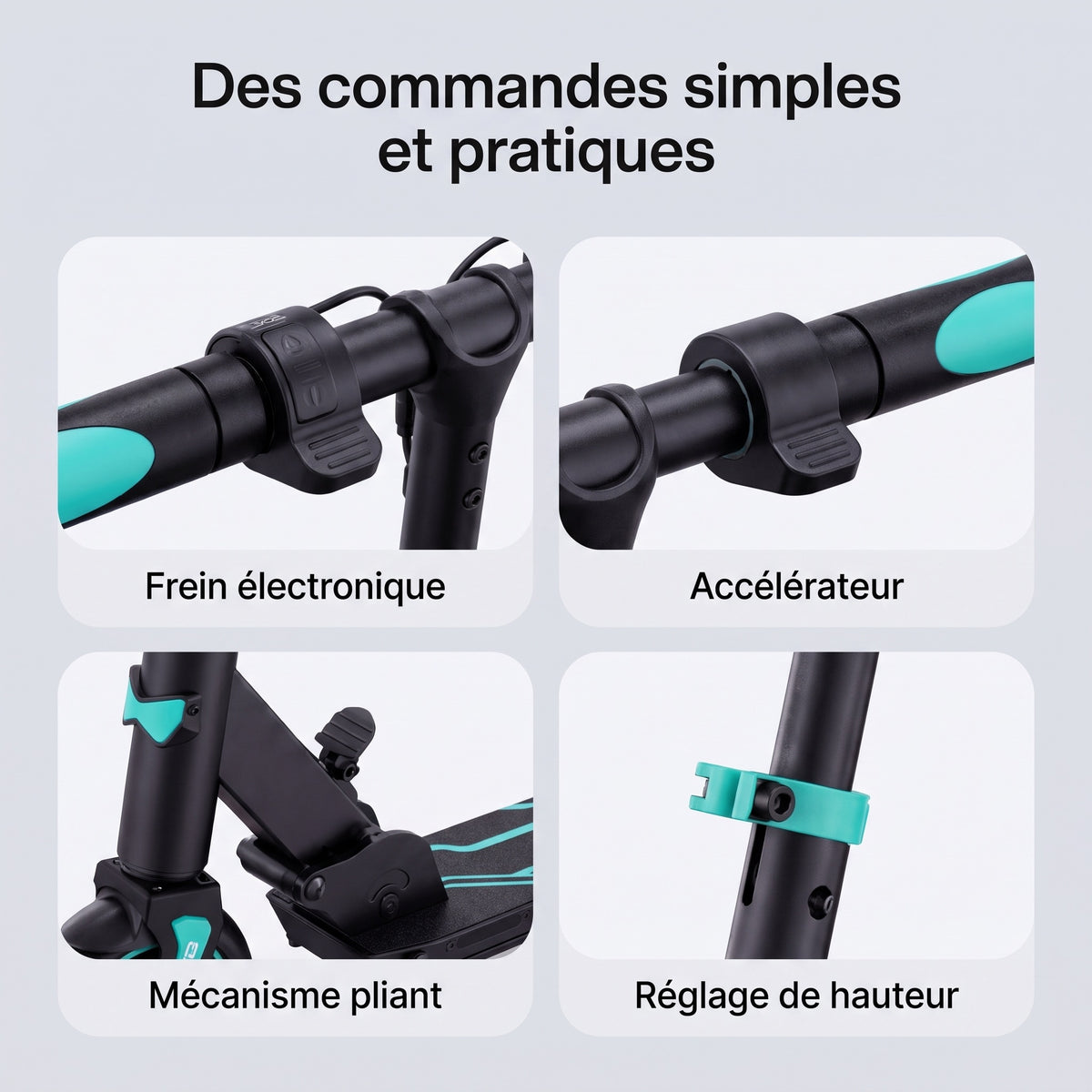 Trottinette Électrique Enfant REVO MiniRide 250 – 250 W – Jusqu’à 20 km/h – Autonomie jusqu’à 16 km – Pliable