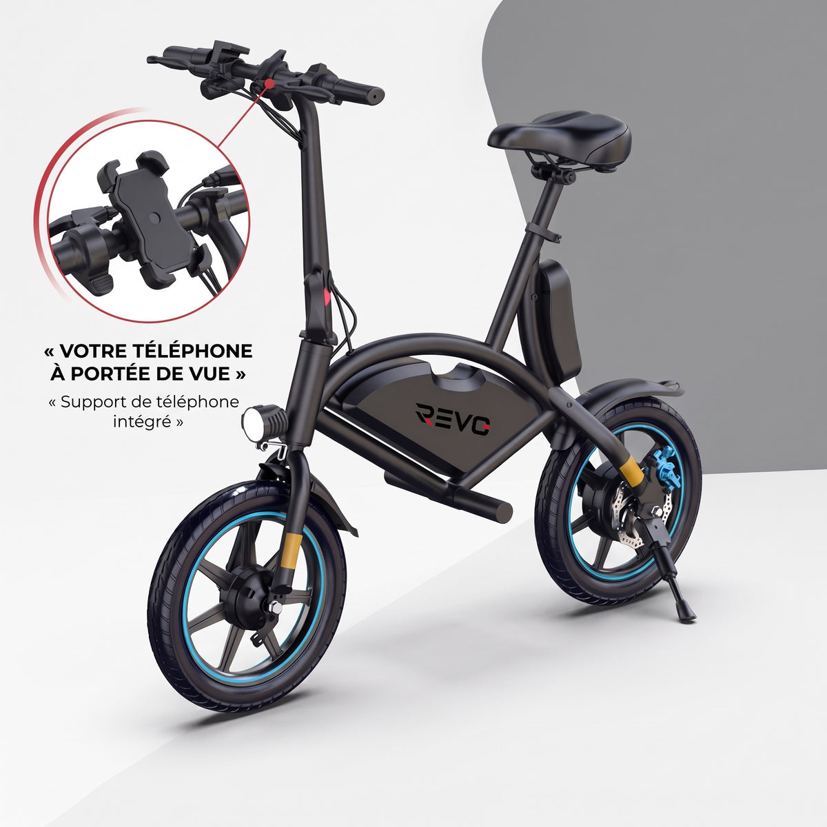 Draisienne Électrique REVO UrbanRide 14 – 350 W – 25 km/h – Roues 14" – Bluetooth – Pliable