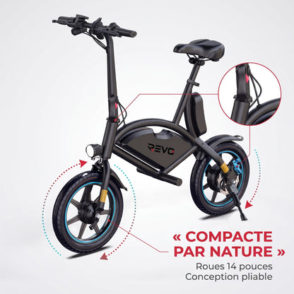 Draisienne Électrique REVO UrbanRide 14 – 350 W – 25 km/h – Roues 14" – Bluetooth – Pliable