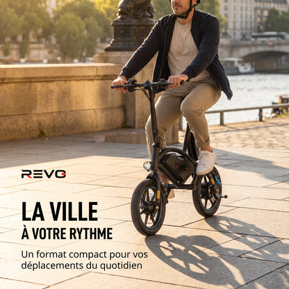 Draisienne Électrique REVO UrbanRide 14 – 350 W – 25 km/h – Roues 14" – Bluetooth – Pliable