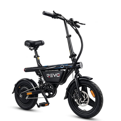 Draisienne Électrique Pliable REVO Foldix 14 – 250 W – Batterie 36 V 12 Ah – Autonomie jusqu’à 50 km – Application – Roues 14"
