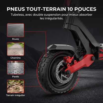 Trottinette Électrique REVO Apex X2 – 2 × 1800 W – Batterie 52 V 23,4 Ah – Pneus 10″ Tubeless – Double Suspension – APP & NFC