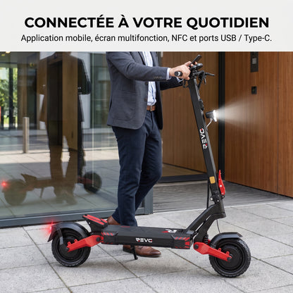 Trottinette Électrique REVO Apex X2 – 2 × 1800 W – Batterie 52 V 23,4 Ah – Pneus 10″ Tubeless – Double Suspension – APP & NFC