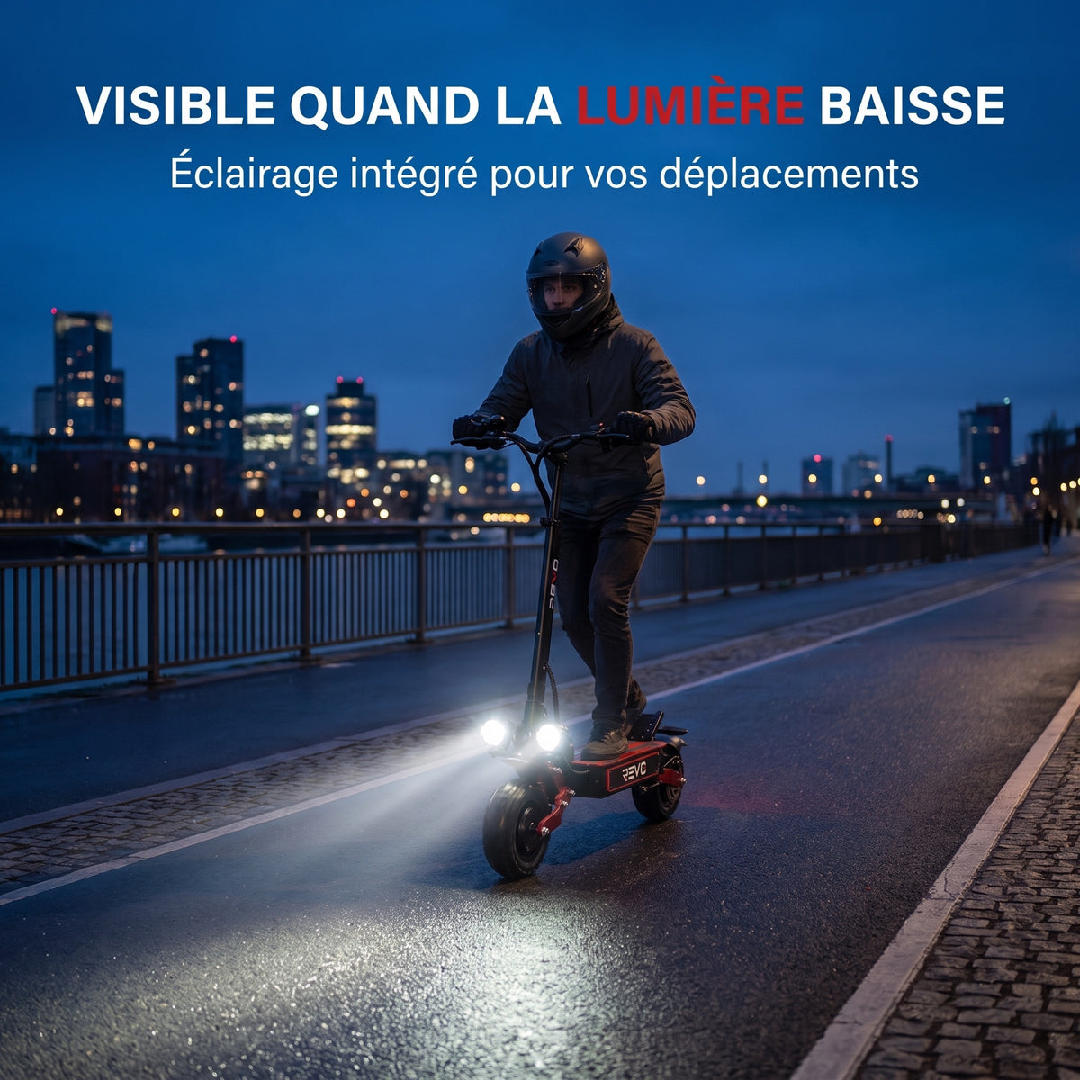 Trottinette Électrique REVO Talon X2 – Double Moteur – Batterie 60 V 33 Ah – Autonomie 80 à 100 km – Pneus Tout-Terrain 11"
