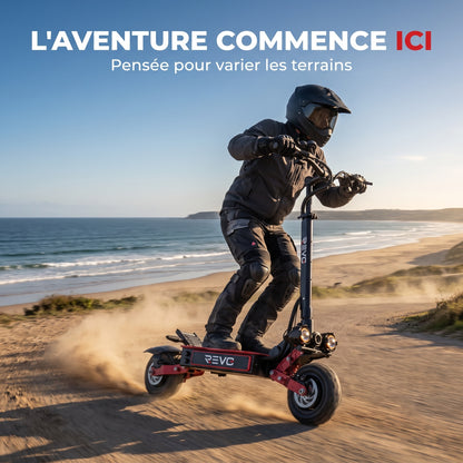 Trottinette Électrique REVO Talon X2 – Double Moteur – Batterie 60 V 33 Ah – Autonomie 80 à 100 km – Pneus Tout-Terrain 11"