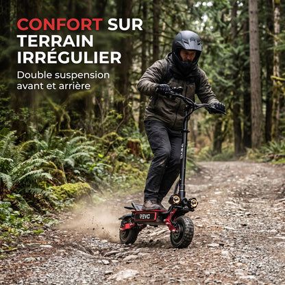 Trottinette Électrique REVO Talon X2 – Double Moteur – Batterie 60 V 33 Ah – Autonomie 80 à 100 km – Pneus Tout-Terrain 11"