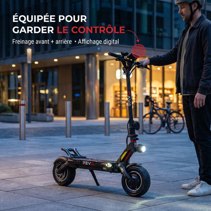 Trottinette Électrique REVO Dominion 60 – Batterie 60 V 35 Ah – 25 km/h – Pneus Tubeless 11″ – Double Suspension