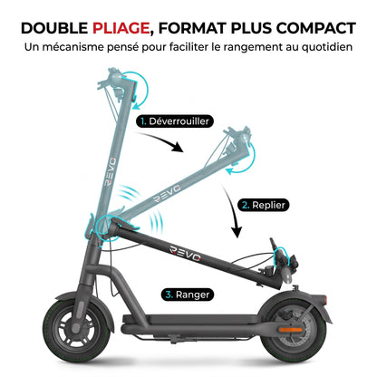 Trottinette Électrique REVO Roam 65 – 1000 W Max – Autonomie jusqu’à 65 km – Batterie 46,8 V 12,5 Ah – Pneus Tout-Terrain 10,5″ & Application