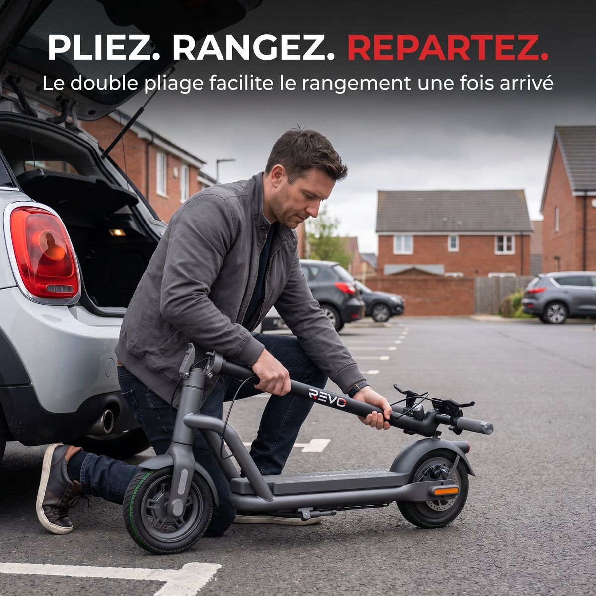 Trottinette Électrique REVO Roam 65 – 1000 W Max – Autonomie jusqu’à 65 km – Batterie 46,8 V 12,5 Ah – Pneus Tout-Terrain 10,5″ & Application