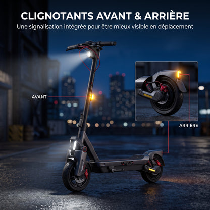 Trottinette Électrique REVO Elevon 80 – 2 000 W – 25 km/h – Autonomie jusqu’à 80 km – Pneus 11″ – Écran TFT 2,4″