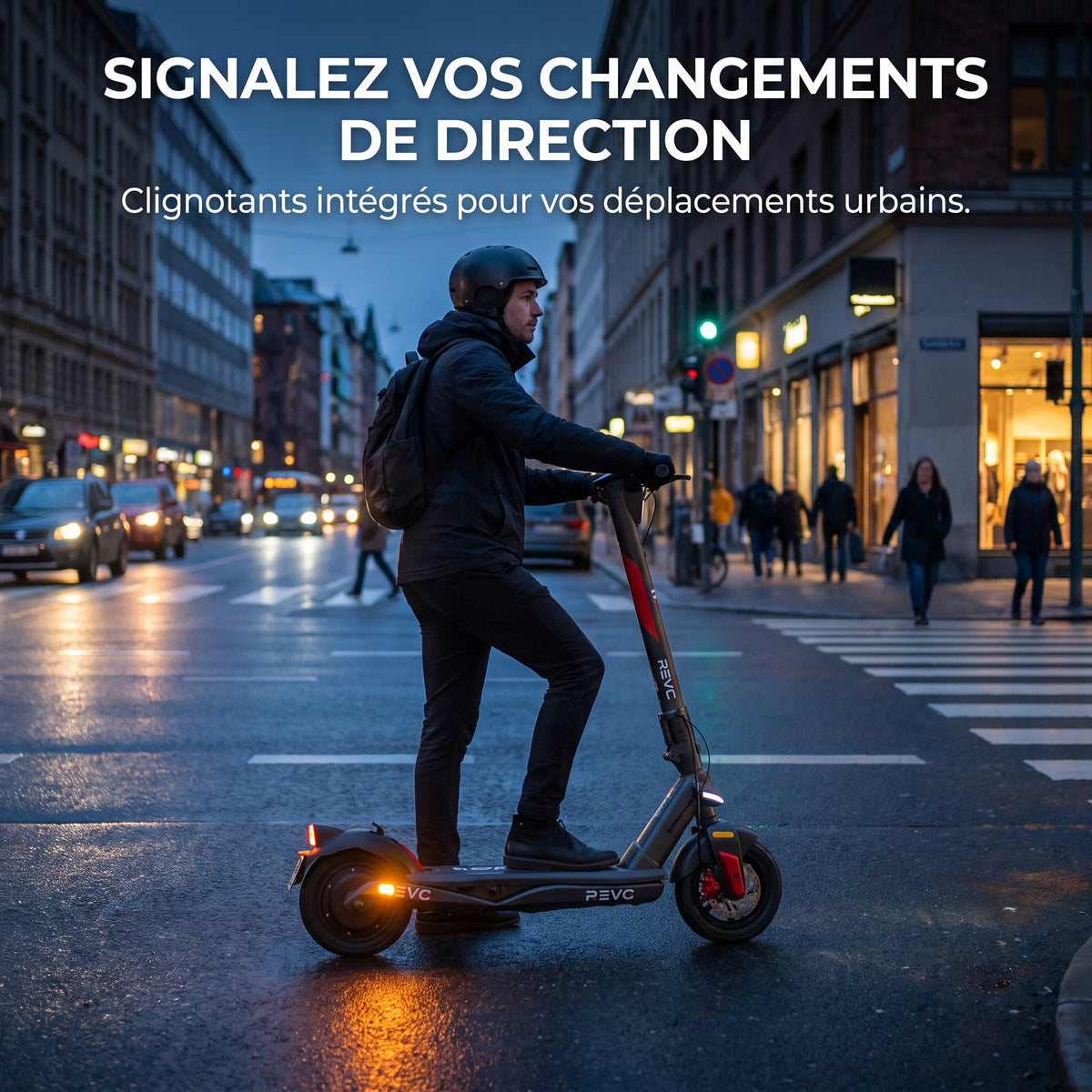 Trottinette Électrique REVO Altura 50 – 350 W – Autonomie 50 km – Batterie 468 Wh – Roues 10″ – Clignotants Intégrés