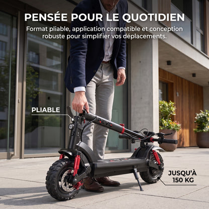 Trottinette Électrique REVO Stride 60 – Autonomie jusqu’à 60 km – Batterie 48 V 15 Ah – Pneus 11″ Tout-Terrain – Double Suspension
