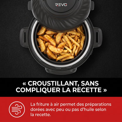 Multicuiseur & Air Fryer REVO Fusion 6 – 5,7 L – 1500 W – 11 Fonctions de Cuisson – Cuisson Sous Pression & Friture à Air