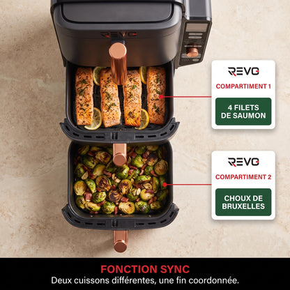 Air Fryer Vertical REVO Altis 95 – 9,5 L, 2 Tiroirs, 4 Niveaux de Cuisson & 6 Fonctions