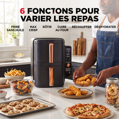 Air Fryer Vertical REVO Altis 95 – 9,5 L, 2 Tiroirs, 4 Niveaux de Cuisson & 6 Fonctions
