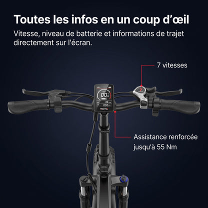Vélo Électrique Pliable REVO Rover 100 – 250 W, Batterie 48 V 13 Ah, Fat Bike 20" & Capteur de Couple
