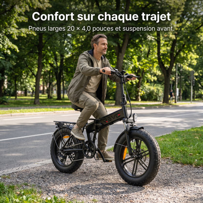 Vélo Électrique Pliable REVO Rover 100 – 250 W, Batterie 48 V 13 Ah, Fat Bike 20" & Capteur de Couple