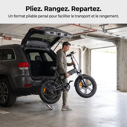 Vélo Électrique Pliable REVO Rover 100 – 250 W, Batterie 48 V 13 Ah, Fat Bike 20" & Capteur de Couple