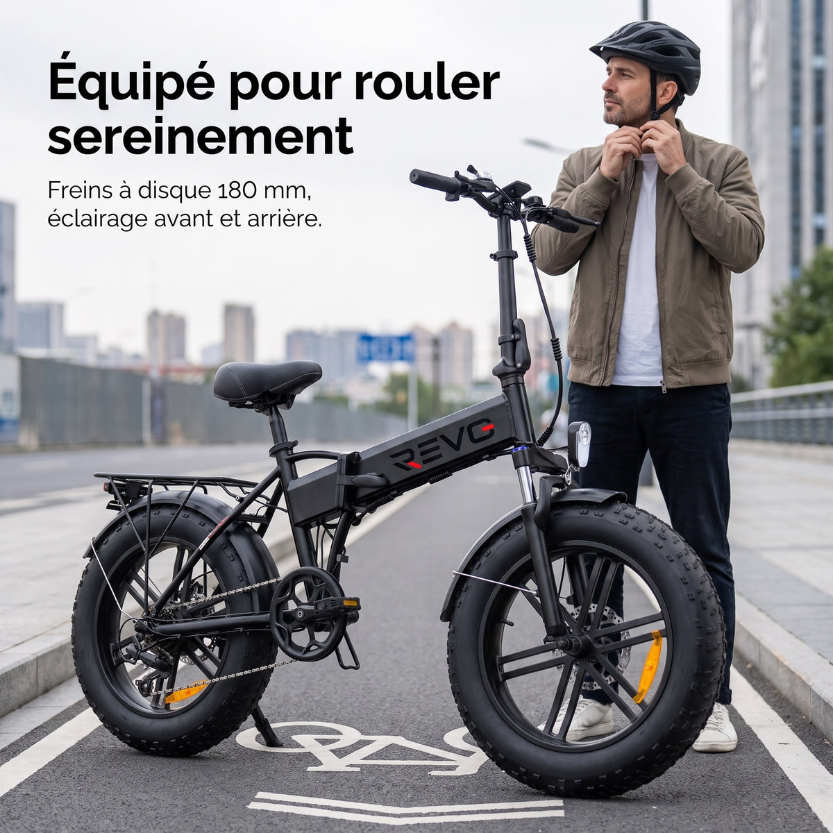 Vélo Électrique Pliable REVO Rover 100 – 250 W, Batterie 48 V 13 Ah, Fat Bike 20" & Capteur de Couple