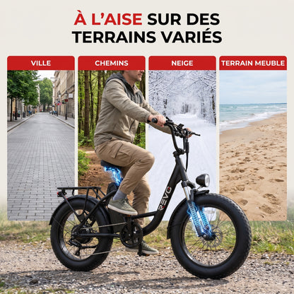 Vélo Électrique Fat Bike REVO Ranger 110 - 250 W avec Batterie Amovible 48 V 15,6 Ah, Écran LCD Couleur & Autonomie jusqu’à 110 km