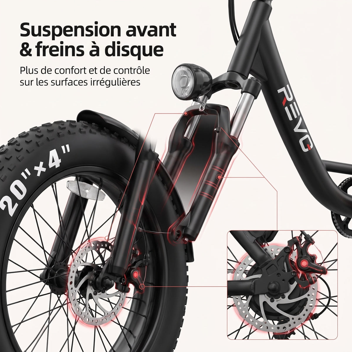 Vélo Électrique Fat Bike REVO Ranger 110 - 250 W avec Batterie Amovible 48 V 15,6 Ah, Écran LCD Couleur & Autonomie jusqu’à 110 km