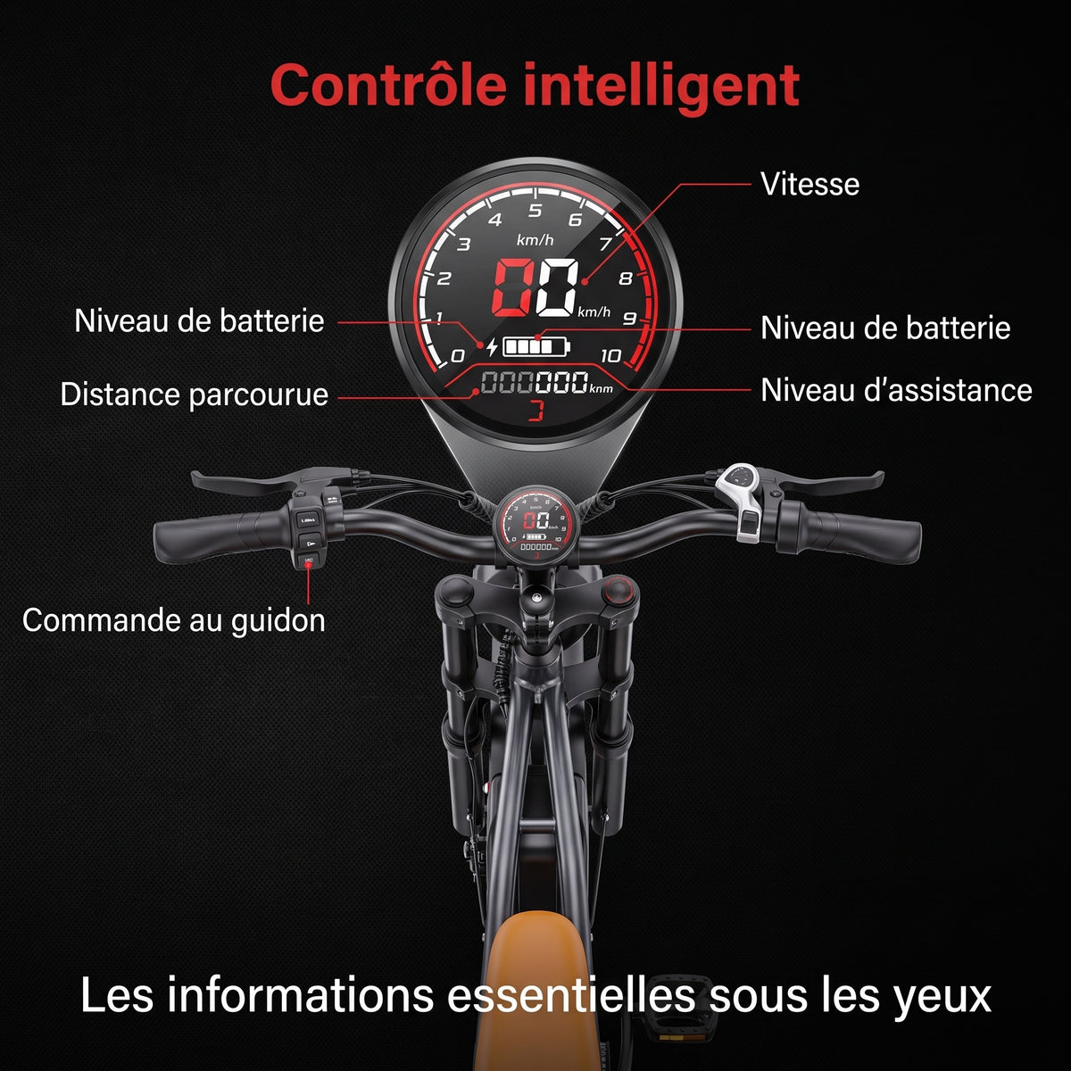 Vélo Électrique Fat Bike REVO Outland 120 – Couple 120 N·m, Batterie Amovible 48 V, Pneus 20 × 4", Suspension Complète & 7 Vitesses