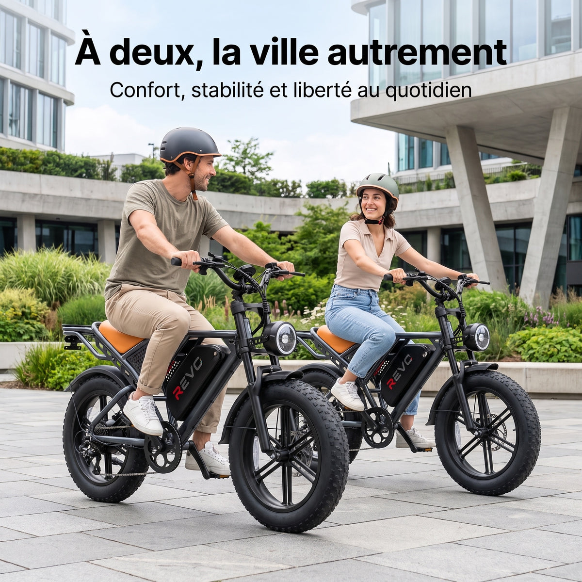 Vélo Électrique Fat Bike REVO Outland 120 – Couple 120 N·m, Batterie Amovible 48 V, Pneus 20 × 4", Suspension Complète & 7 Vitesses