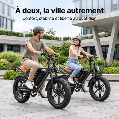 Vélo Électrique Fat Bike REVO Outland 120 – Couple 120 N·m, Batterie Amovible 48 V, Pneus 20 × 4", Suspension Complète & 7 Vitesses