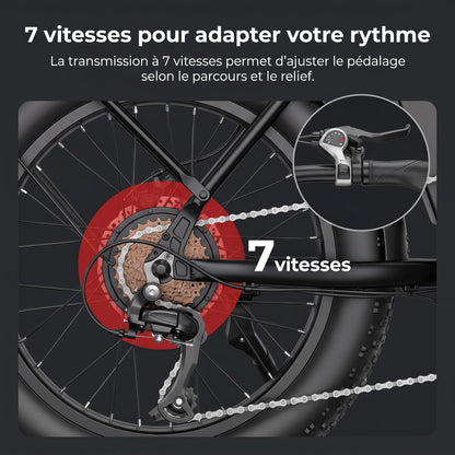 Vélo Électrique Pliable REVO Urbanix 65 – Fat Bike 20" × 3.0", 250 W, 65 km d’Autonomie & 7 Vitesses