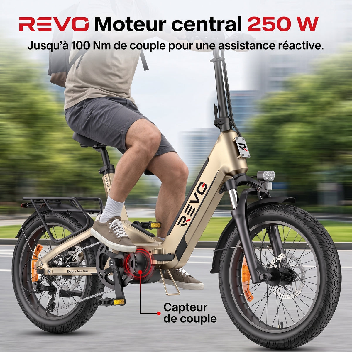 Vélo Électrique Pliable REVO Strada 160 –  Fat Bike 250 W, 100 Nm, Batterie 720 Wh, Autonomie jusqu’à 160 km & GPS