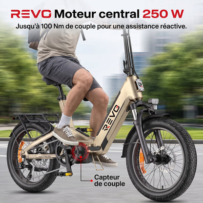 Vélo Électrique Pliable REVO Strada 160 –  Fat Bike 250 W, 100 Nm, Batterie 720 Wh, Autonomie jusqu’à 160 km & GPS