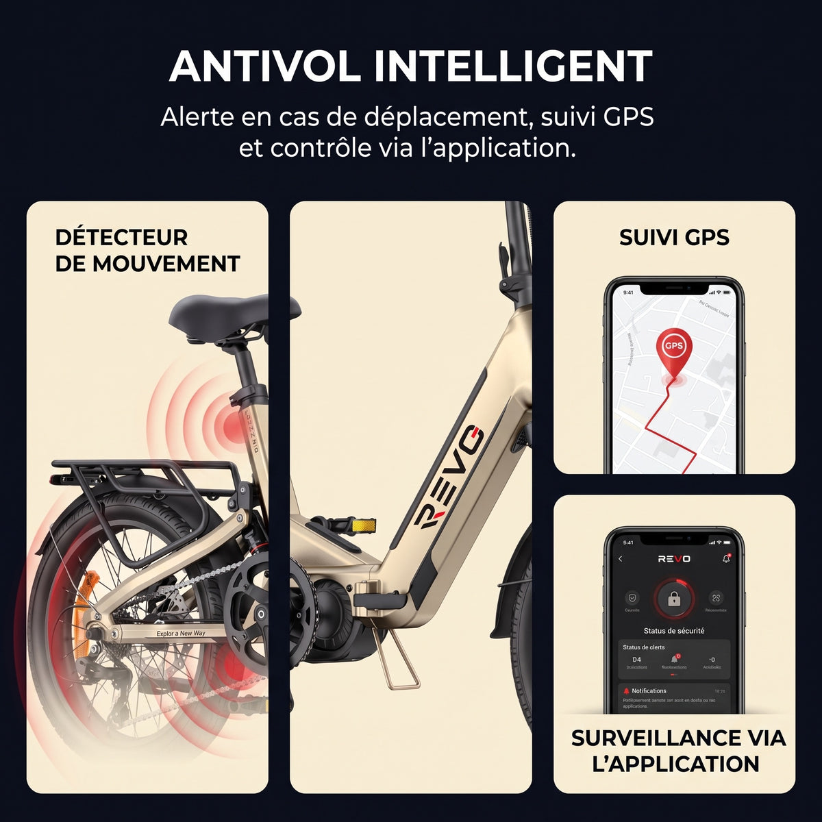 Vélo Électrique Pliable REVO Strada 160 –  Fat Bike 250 W, 100 Nm, Batterie 720 Wh, Autonomie jusqu’à 160 km & GPS