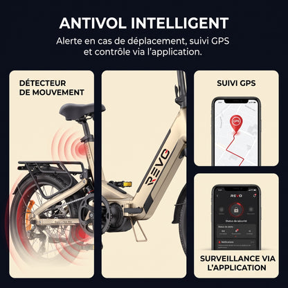 Vélo Électrique Pliable REVO Strada 160 –  Fat Bike 250 W, 100 Nm, Batterie 720 Wh, Autonomie jusqu’à 160 km & GPS