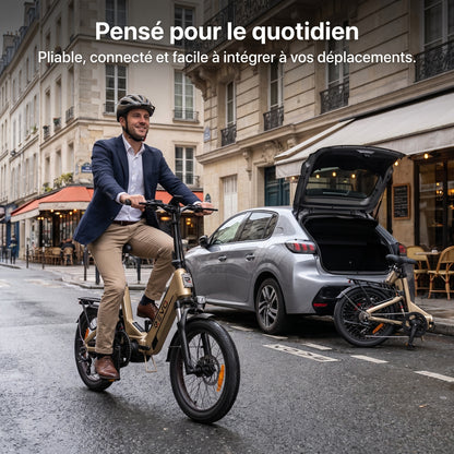Vélo Électrique Pliable REVO Strada 160 –  Fat Bike 250 W, 100 Nm, Batterie 720 Wh, Autonomie jusqu’à 160 km & GPS