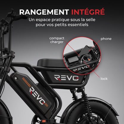 Vélo Électrique Fat Bike REVO Drifter 16 – 250 W, Batterie Amovible 48 V 13 Ah, Pneus 16 × 3.0" & Suspensions